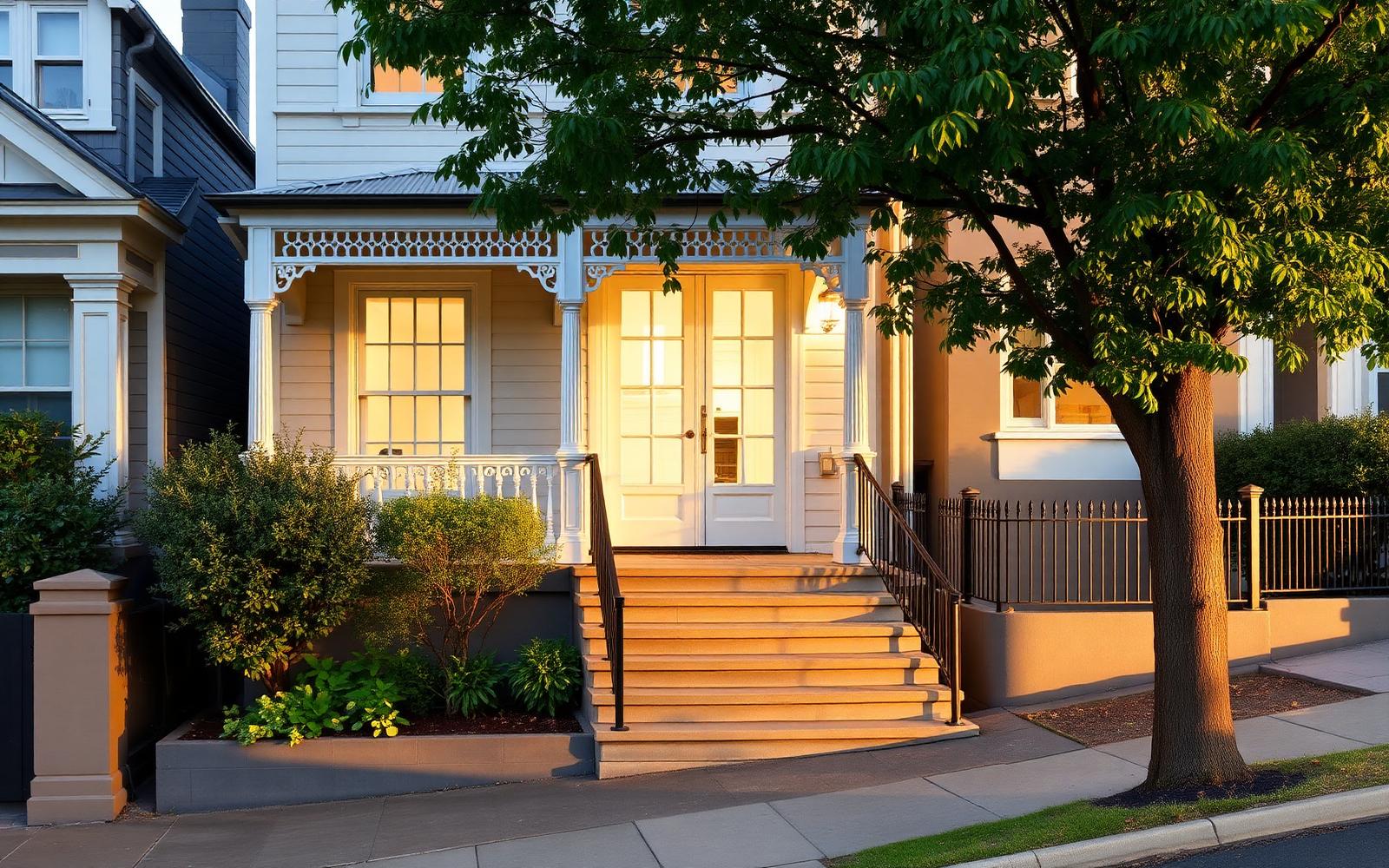 Sydney federation terrace home at golden hour